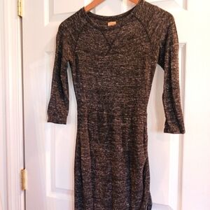 Zara Gray Raglan Sleeve Crew Neck Sheath Dress
